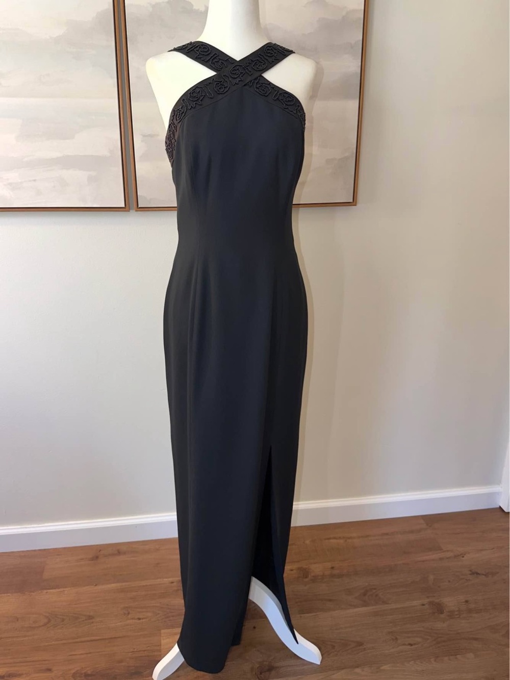 Rimini Stunning Black Beaded Maxi Dress